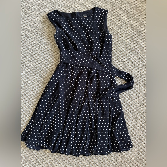 Tahari Dresses & Skirts - Anthropologie Tahari Arthur S Levine Black and White Polka Dot Dress Size 2P